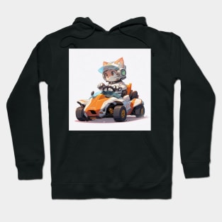 Orange Kitty Kart Hoodie